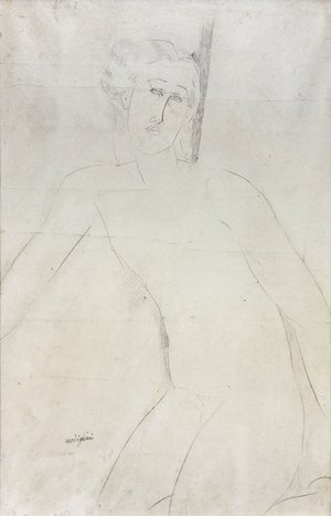 Untitled, Amedeo Modigliani, pencil drawing, Jahan Nama museum and gallery, Niavaran palace complex, Tehran, Iran