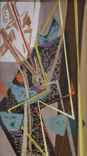 Ancestry, 1954 (oil and sand on plywood)