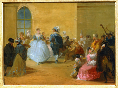 A Venetian masked ball … (painting on canvas)