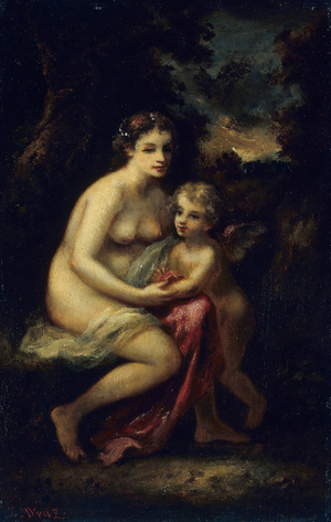 Education of Cupid, c.1859 (oil on panel)