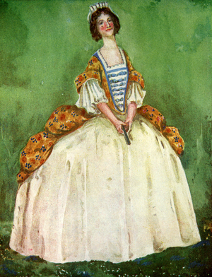 Woman 's costume in reign of Anne I (1702-1714)