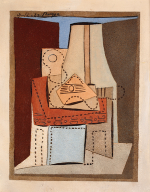 Guitar and Fruit Dish, 1920 (w/c & gouache on board)