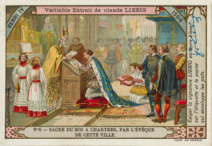 Coronation of Henry IV of France, Chartres, 1594 (chromolitho)