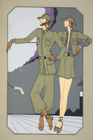 Military wear (pochoir print)