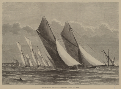 Southend Regatta, Barges and Yawls (engraving)