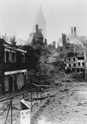 Saint Lo, France, 1944 (b/w photo)