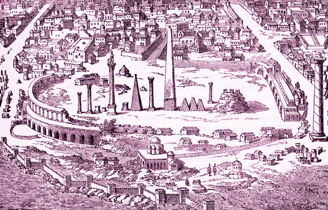 Circus and Hippodrome of Christian Constantinople, illustration of the 'Imperium Orientale', for 'Cassell's History of England, Vol. I', 1898 (engraving)