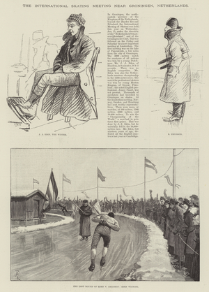 The International Skating Meeting near Groningen, Netherlands (engraving)