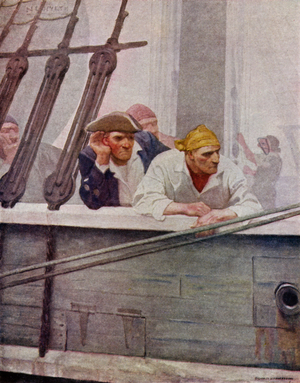 Illustration for Kidnapped by Robert Louis Stevenson (colour litho)