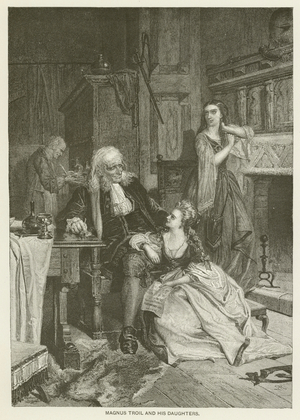 Magnus Troil and his daughters (engraving)