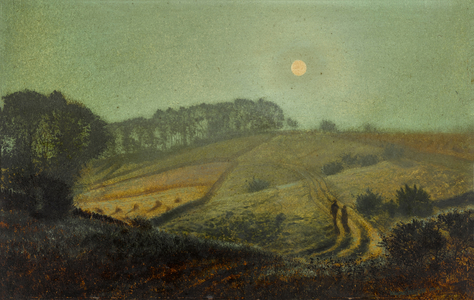 Under the Harvest Moon, 1873(oil over pencil on card)