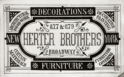 Herter Brothers, Decorations, Furniture, 877 & 879 Broadway, New York (litho [trade card] )