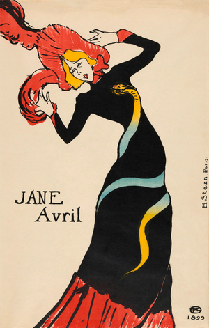 Jane Avril poster by Henri de Toulouse-Lautrec