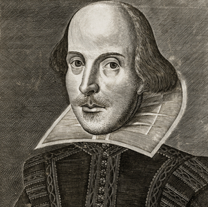 Portrait of William Shakespeare by Martin Droeshout, 1623 (engraving)