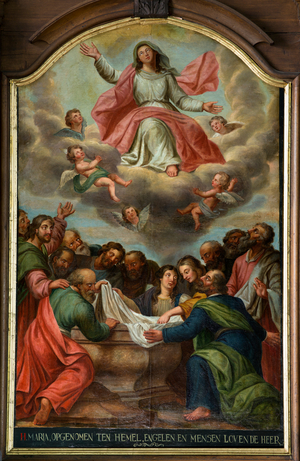Parish church (Parochiekerk Sint-Apollonia). Painting. Assumption of the Virgin Mary. 18th century.