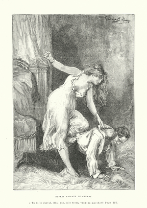 Illustration for Nana by Emile Zola (engraving)