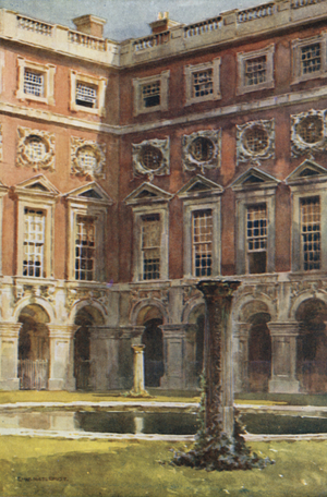 Fountain Court (colour litho)