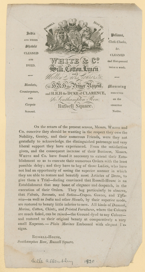 Advertisement for White & Co (engraving)