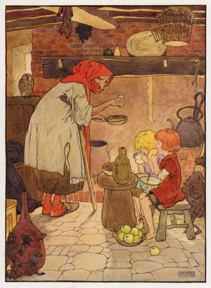 Illustration for The Story of Hansel and Gretel (colour litho)