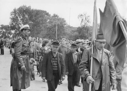 Parade in the GDR (b/w photo)