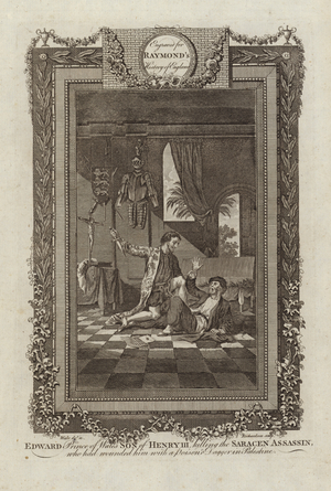 Edward Prince of Wales killing Saracen Assassin (engraving)