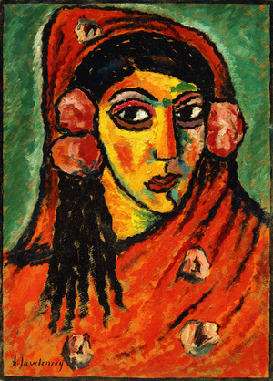 Spanish Girl with a Red Scarf; Spanierin mit rotem Schal, c.1912 (oil on board)