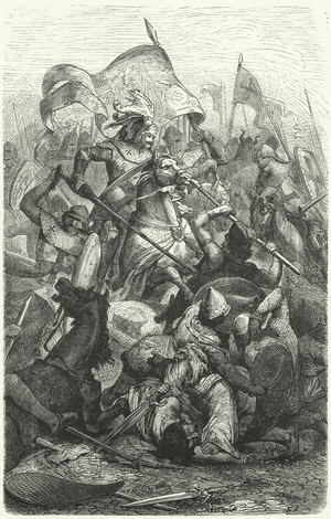 Battle between the Saxons and the Wends (engraving)
