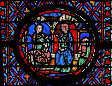 Window w12  the High Priest praising Judith Judith XV 9-12 (stained glass)