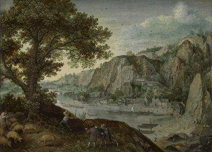 Huy, seen from Ahin (oil on panel)