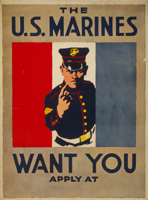 The U.S. Marines want you, 1917 (colour lithograph)