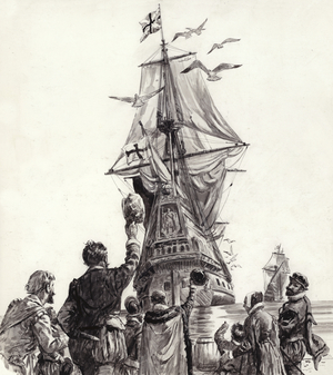 The Golden Hind (gouache on paper)