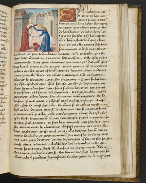 MS Hunter 252 186r Page from 'Cent Nouvelles Nouvelles, c.1461-62 (vellum)