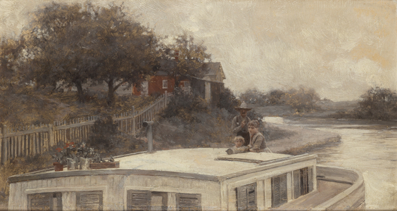 Leisurely Drifting through Farm Lands, 1896 (oil on canvas)