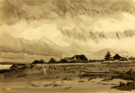 A Cloudy Day, 1956 (w/c on paper)