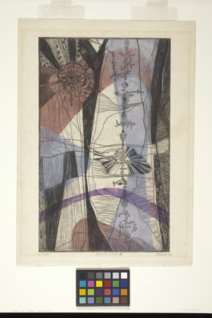 Germination Iii (etching and engraving with stenciled colouring)