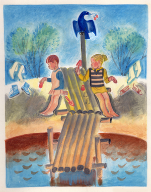 Illustration from 'Masha's Fairytales' by Sofya Prokofieva, 1966 (gouache on paper)