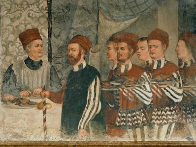 King Christian of Denmark's visit to Malpaga in 1474 (fresco)