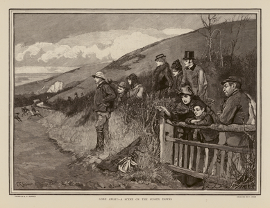 A scene on the Sussex Downs (engraving)