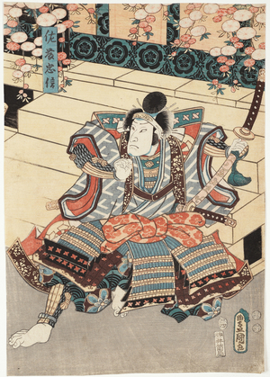 Actors as Tadanobu, Shizuka Gozen and Yokogawa no Kakuhan, 4/1853 (woodblock print) (see also 714347)
