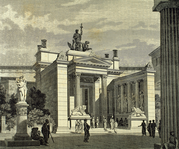 Ancient Greece, Eleusis, Porches (engraving) 19th century