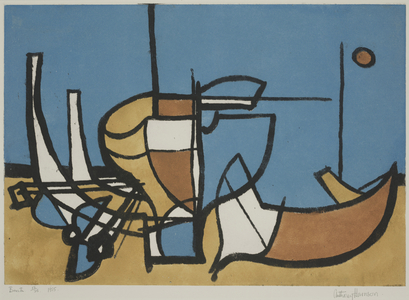 Boats, 1955 (colour aquatint)