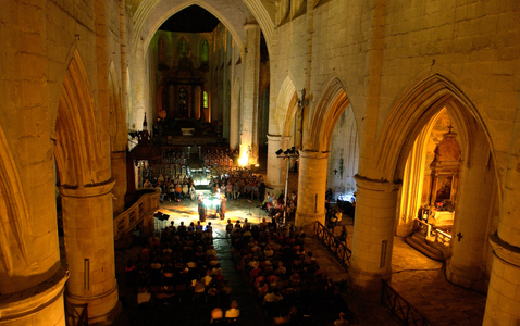 Aerial view of concert, La Cathédrale St Pierre.