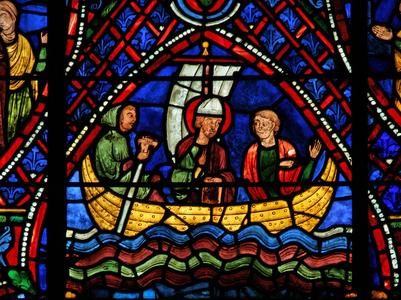 St. Apollinaire: in a boat (w36) (stained glass)