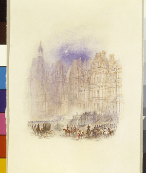 Fontainebleau: The Departure Of Napoleon (watercolour strengthened with pen and red ink on white paper)