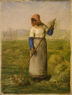 Peasant Woman Raking, c.1855-1860 (oil on panel)