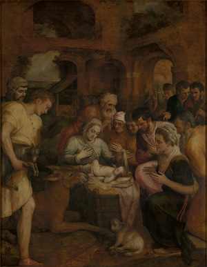 The Adoration of the Shepherds, 1568 (oil on panel)