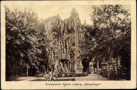 Leipzig Saxony, view of the mountain areas in the Zoologischer Garten