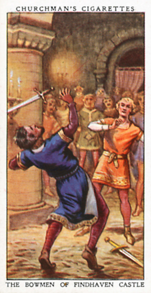 The Bowmen of Findhaven Castle (colour litho)