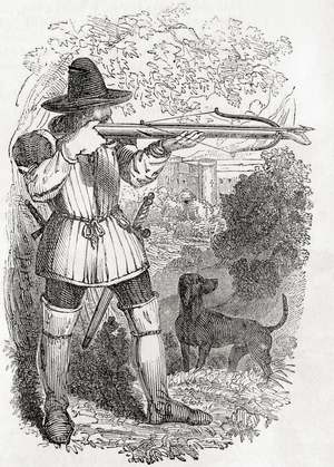 A crossbowman in the Middle Ages, from Old England: A Pictorial Museum, pub. 1847