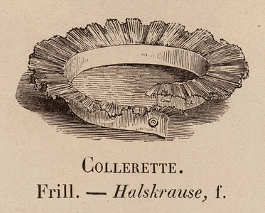 Le Vocabulaire Illustre: Collerette; Frill; Halskrause (engraving)